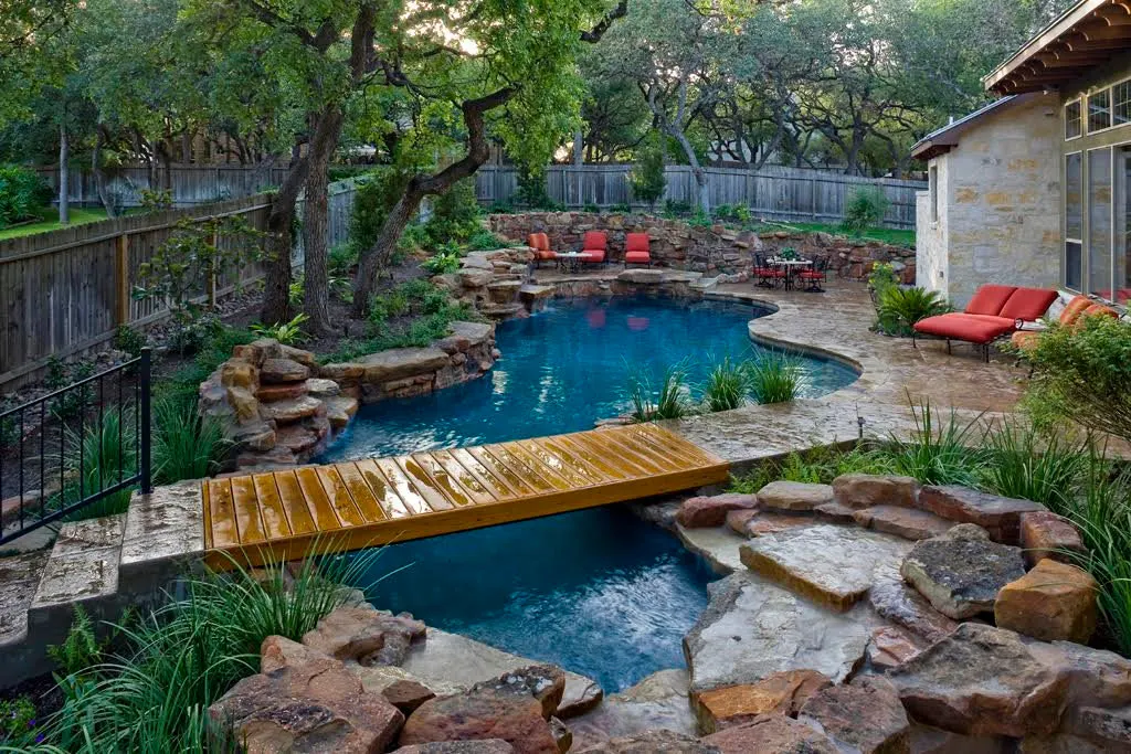 Natural Pool & Entry Bridge, Boerne, TX