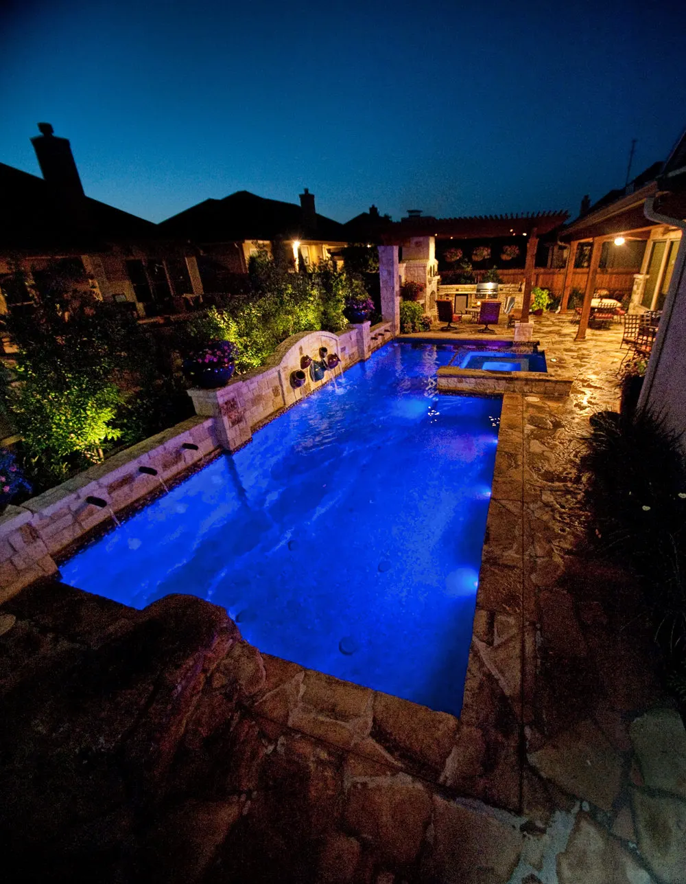 Geometric Pool & Swim-Up Pergola, Boerne, TX