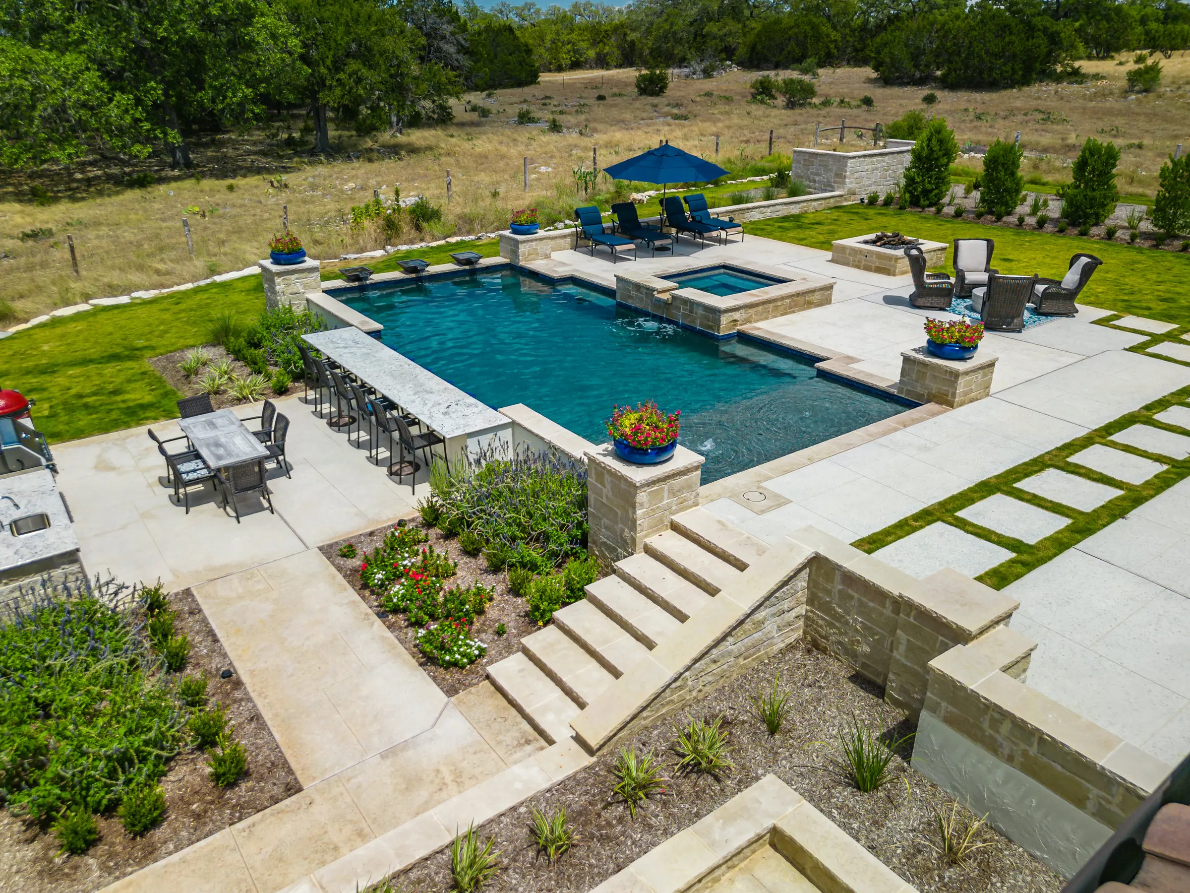 Swim-Up Bar, Spa & Lower Kitchen, Boerne, TX