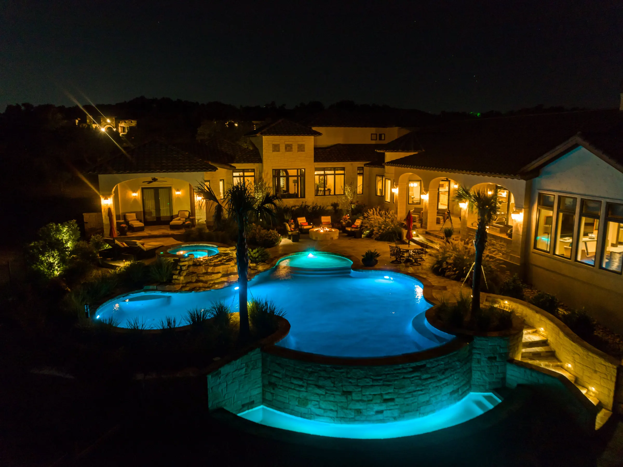 Resort Pool & Boulder Spillway, Boerne, TX