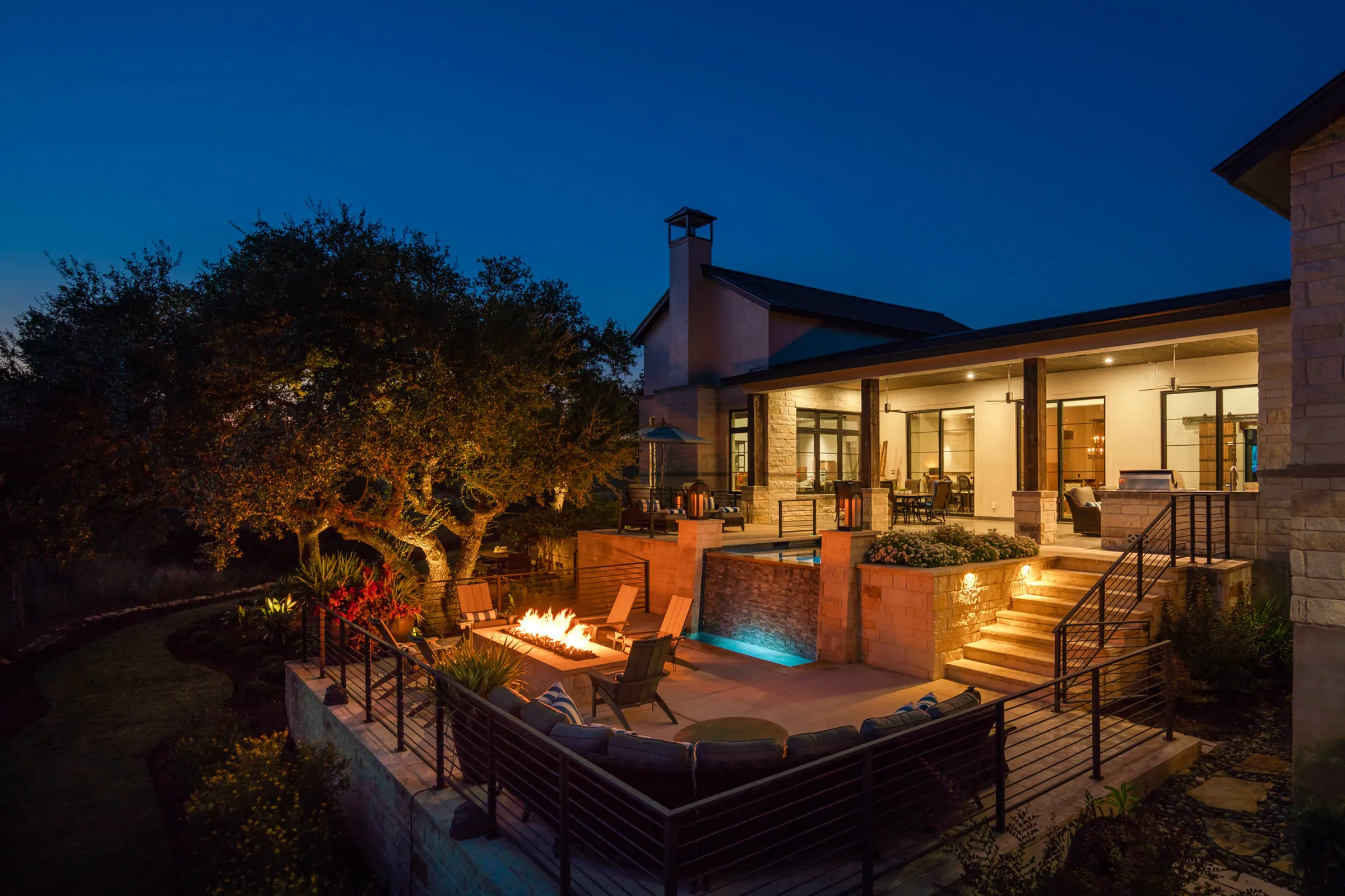 Solo Spa & Linear Fire Feature, Boerne, TX